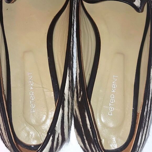Peter Kent Zebra Print Calf Hair Loafers Sz 37 - Picture 7 of 11